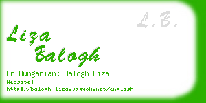 liza balogh business card